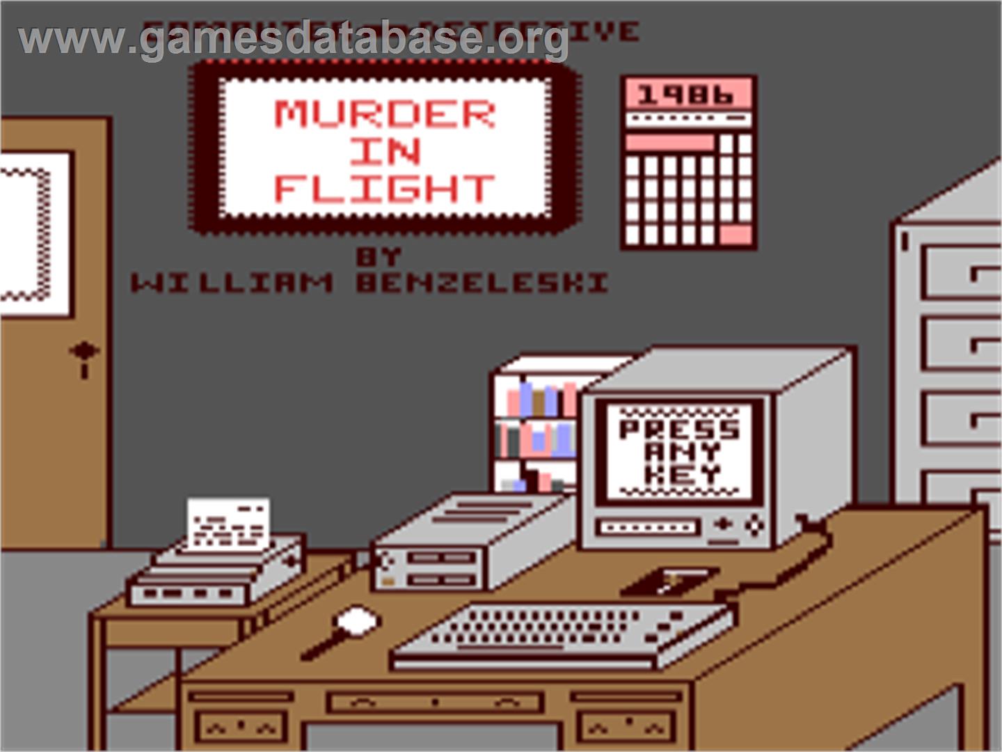 Murder In Flight - Commodore 64 - Artwork - Title Screen