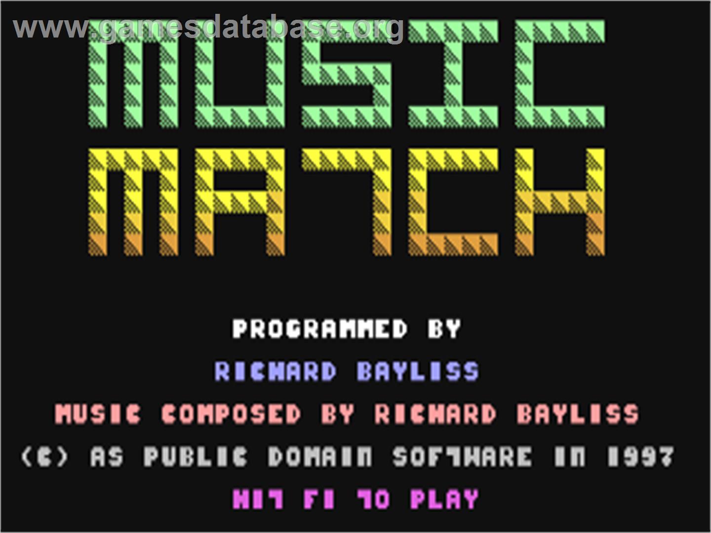 Music Match - Commodore 64 - Artwork - Title Screen