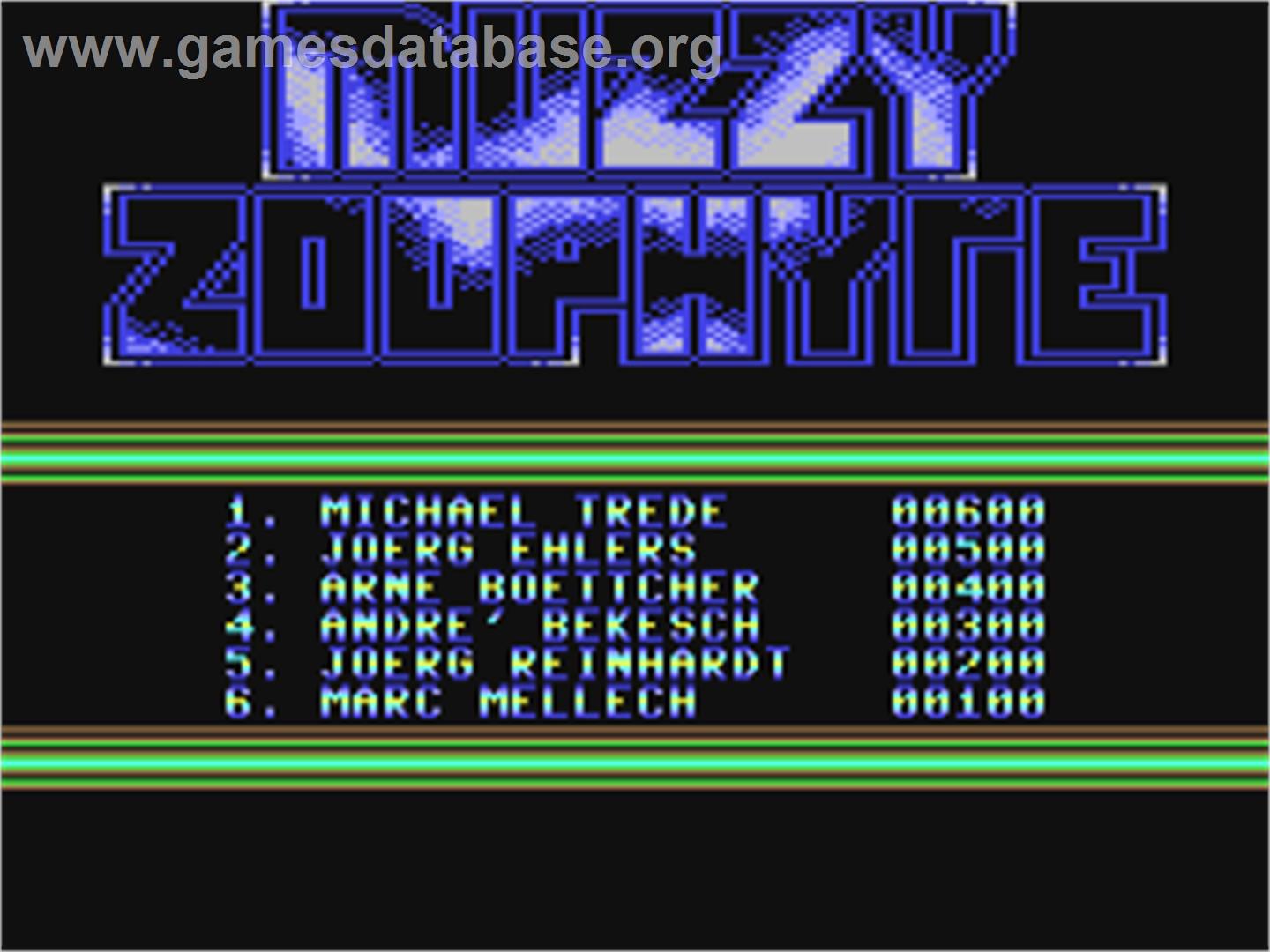 Muzzy Zoophyte - Commodore 64 - Artwork - Title Screen