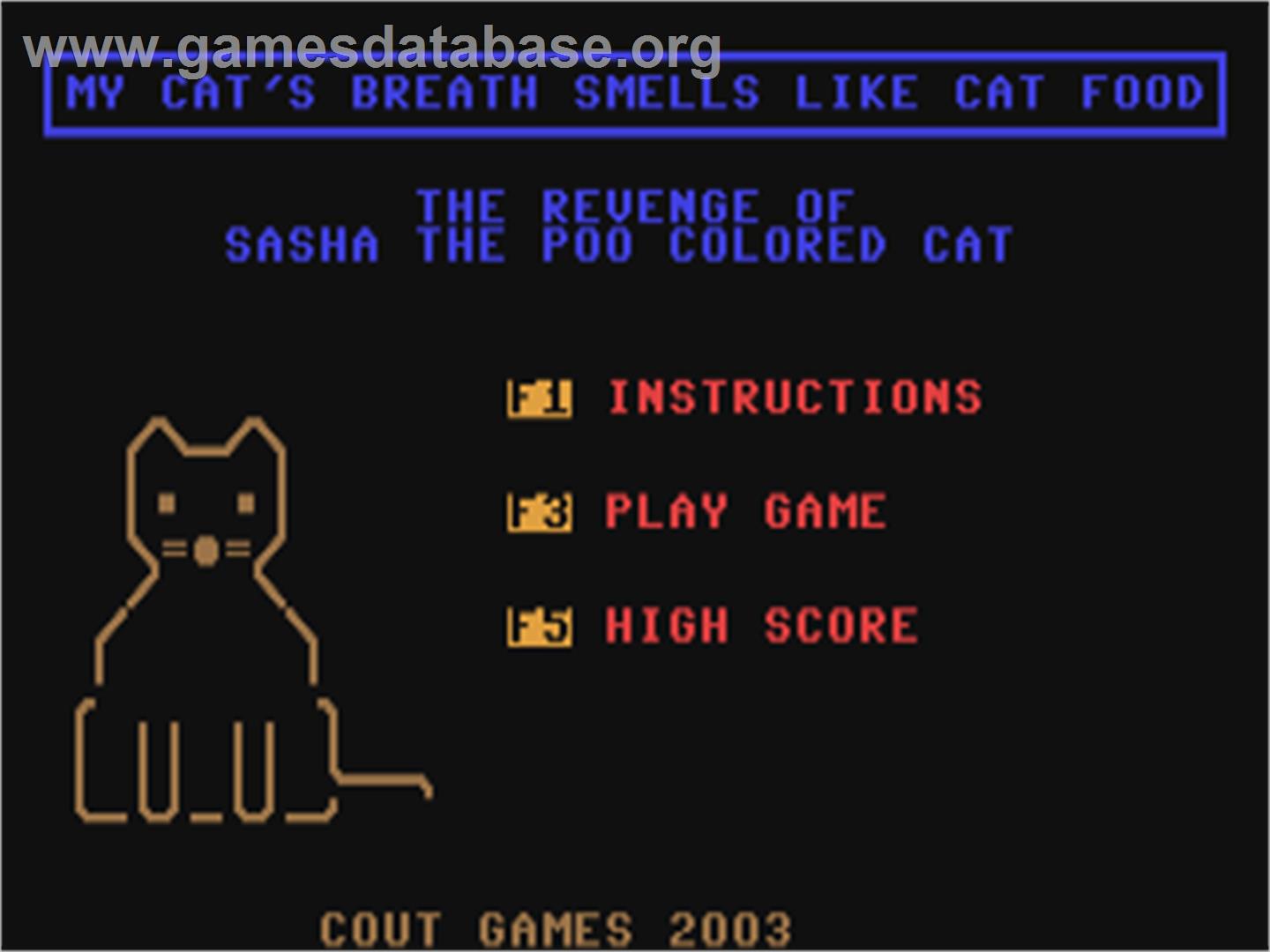 My Cat's Breath Smells Like Cat Food - Commodore 64 - Artwork - Title Screen