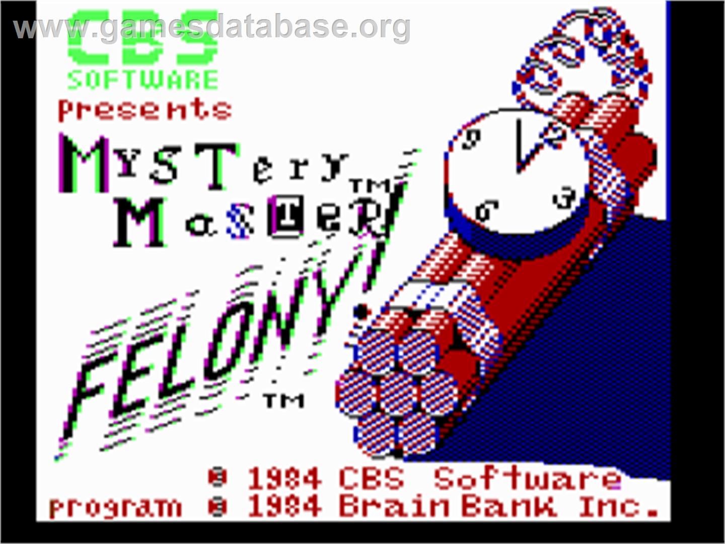 Mystery Master: Felony! - Commodore 64 - Artwork - Title Screen