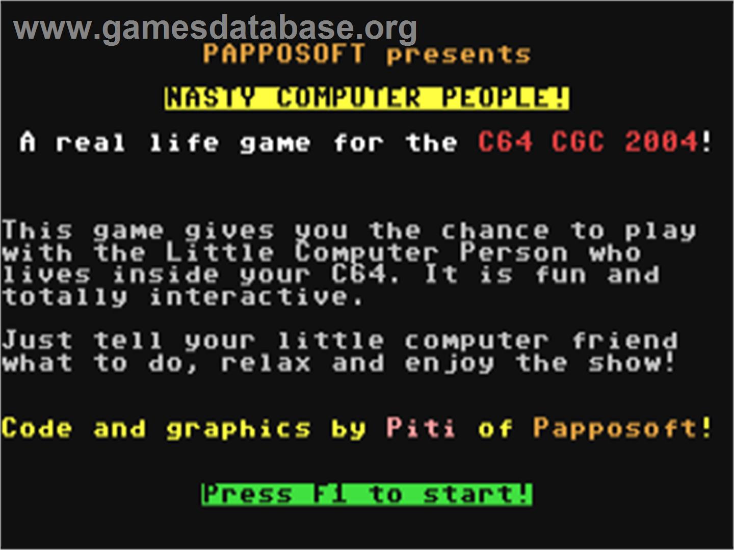 Nasty Computer People - Commodore 64 - Artwork - Title Screen