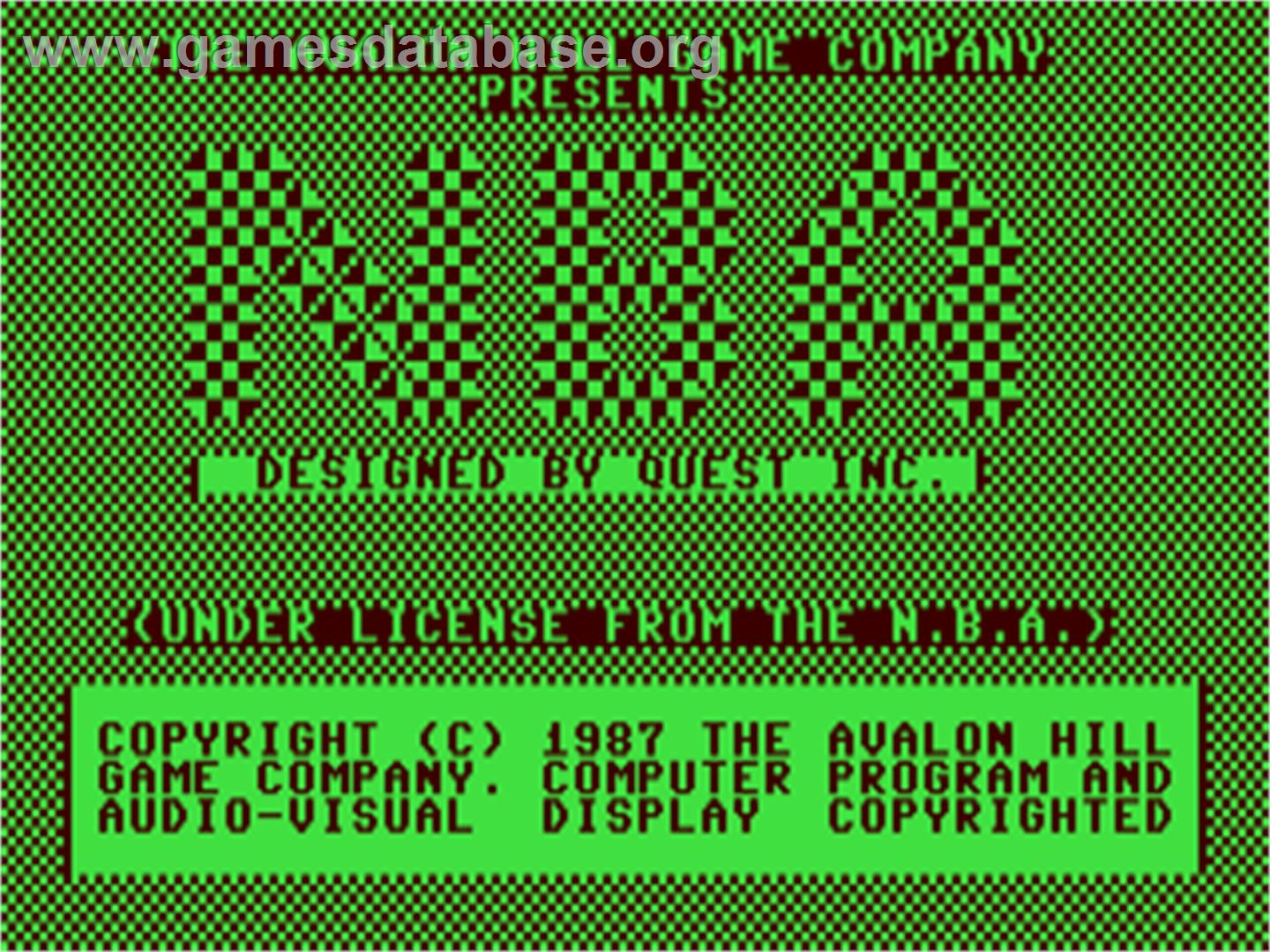 Nba - Commodore 64 - Artwork - Title Screen