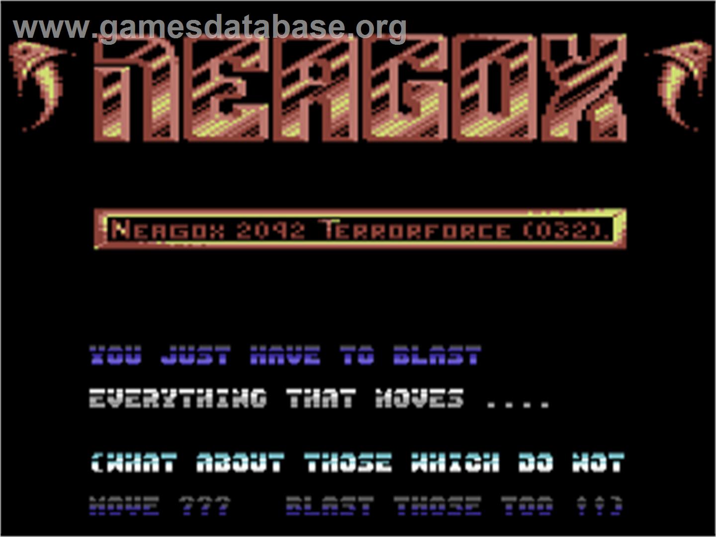 Neagox - Commodore 64 - Artwork - Title Screen