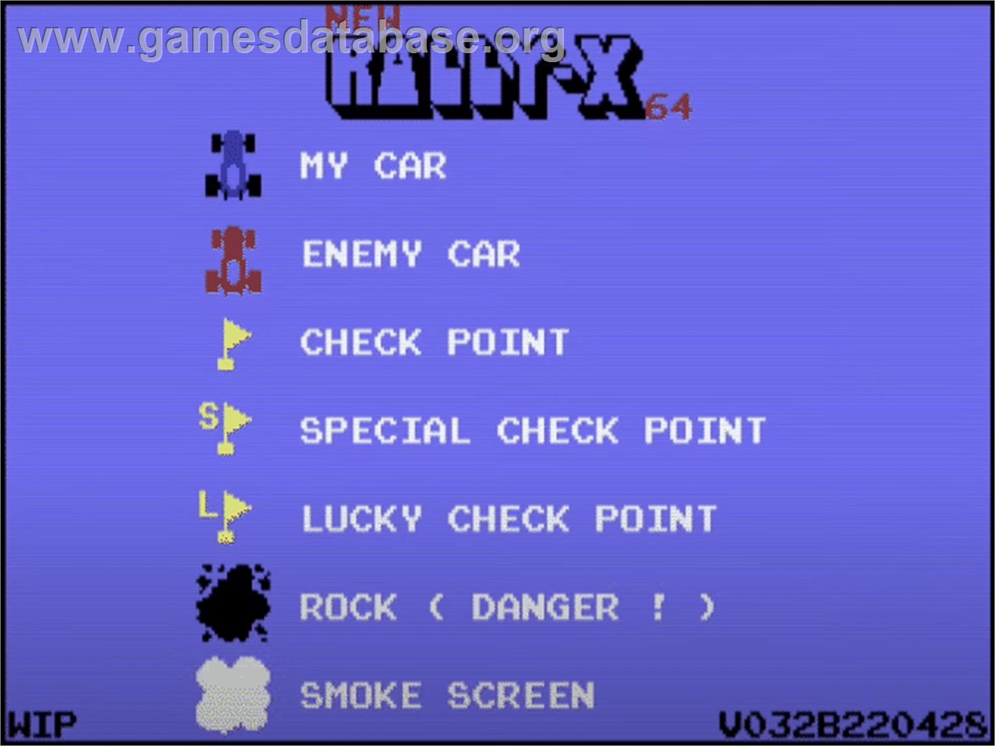 New Rally-X 64 - Commodore 64 - Artwork - Title Screen