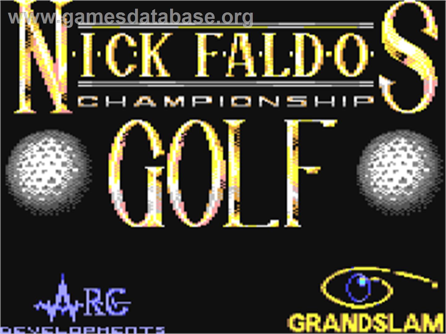 Nick Faldo's Championship Golf - Commodore 64 - Artwork - Title Screen