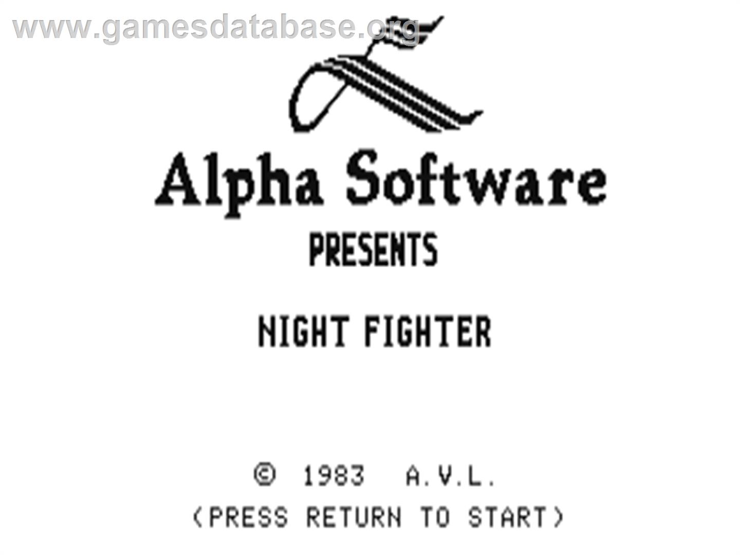 Night Fighter - Commodore 64 - Artwork - Title Screen