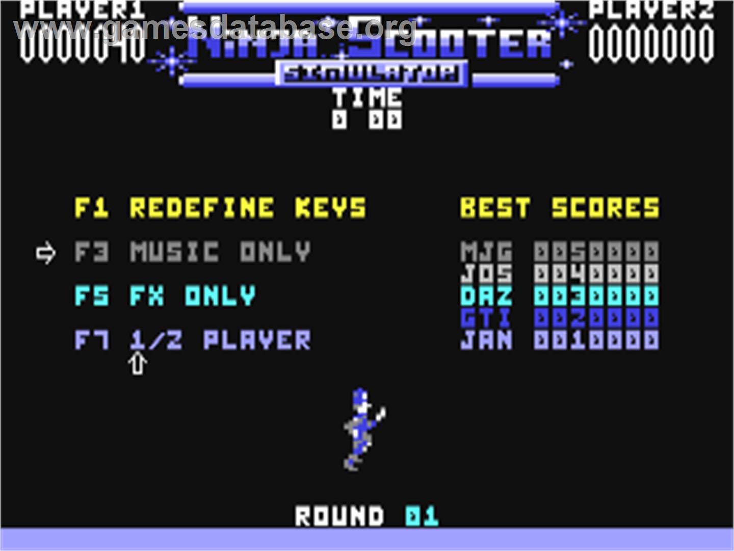 Ninja Scooter Simulator - Commodore 64 - Artwork - Title Screen
