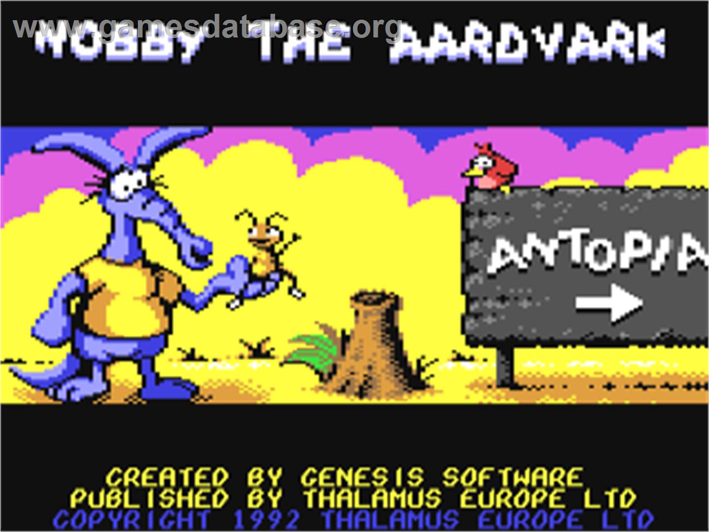 Nobby The Aardvark - Commodore 64 - Artwork - Title Screen