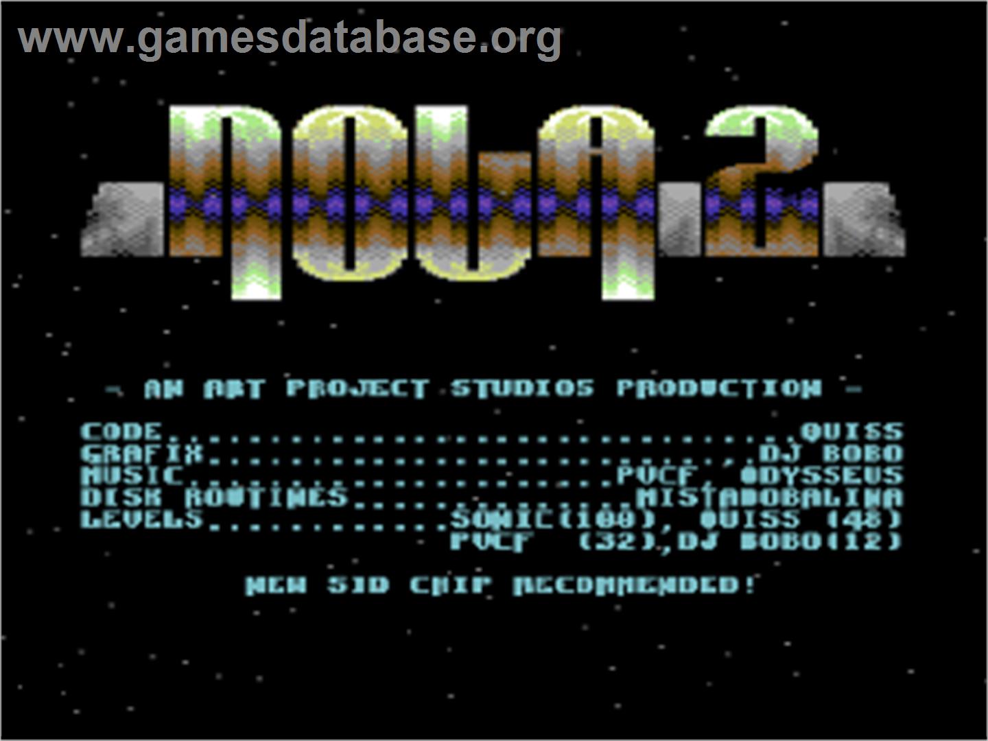 Nova 2 - Commodore 64 - Artwork - Title Screen