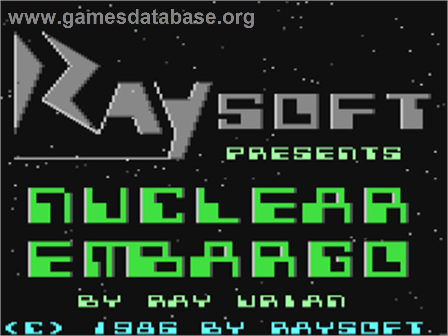 Nuclear Embargo - Commodore 64 - Artwork - Title Screen