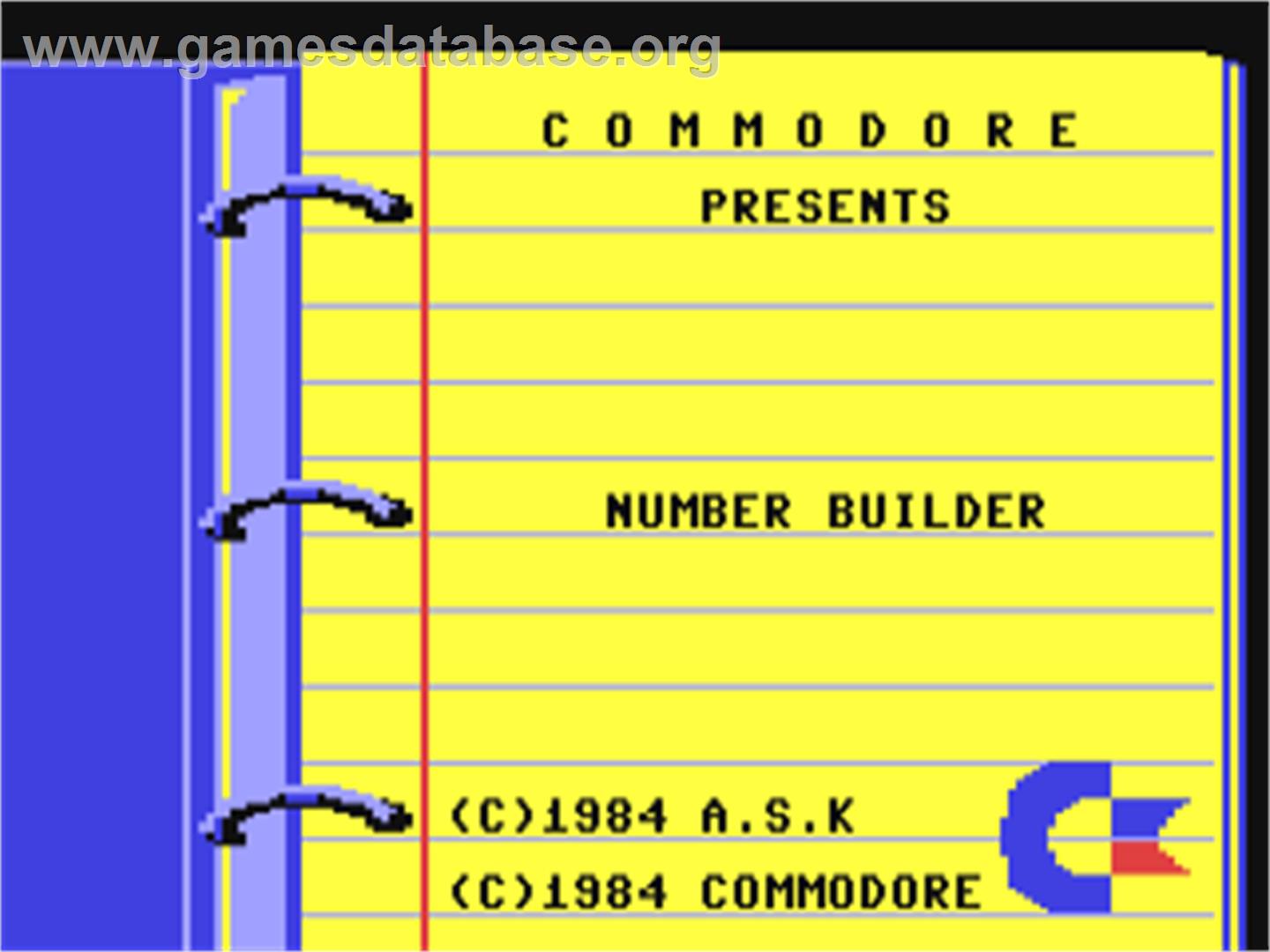 Number Builder - Commodore 64 - Artwork - Title Screen