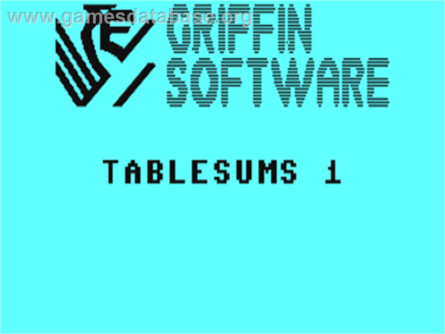 Numberfun / Tablesums - Commodore 64 - Artwork - Title Screen