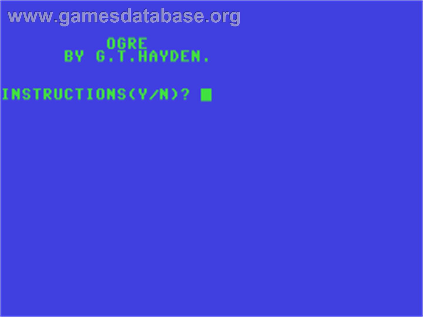 Ogre (Origin Systems) - Commodore 64 - Artwork - Title Screen
