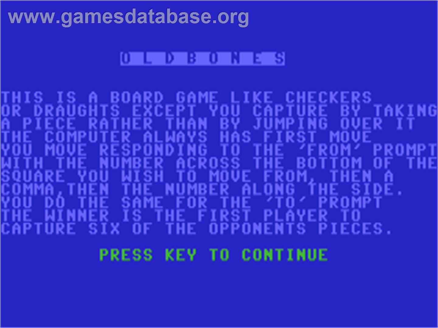 Oldbones - Commodore 64 - Artwork - Title Screen