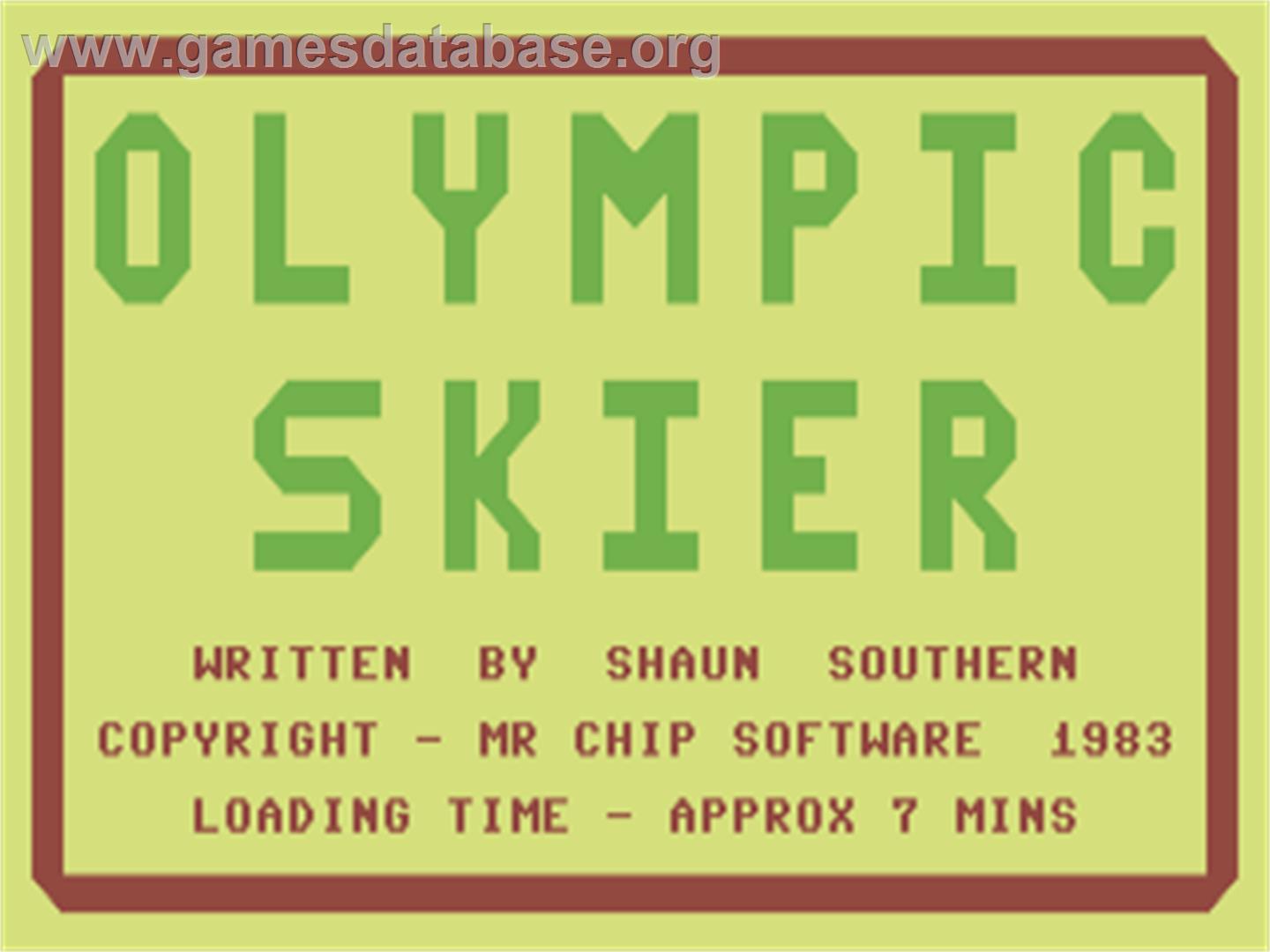 Olympic Skier - Commodore 64 - Artwork - Title Screen