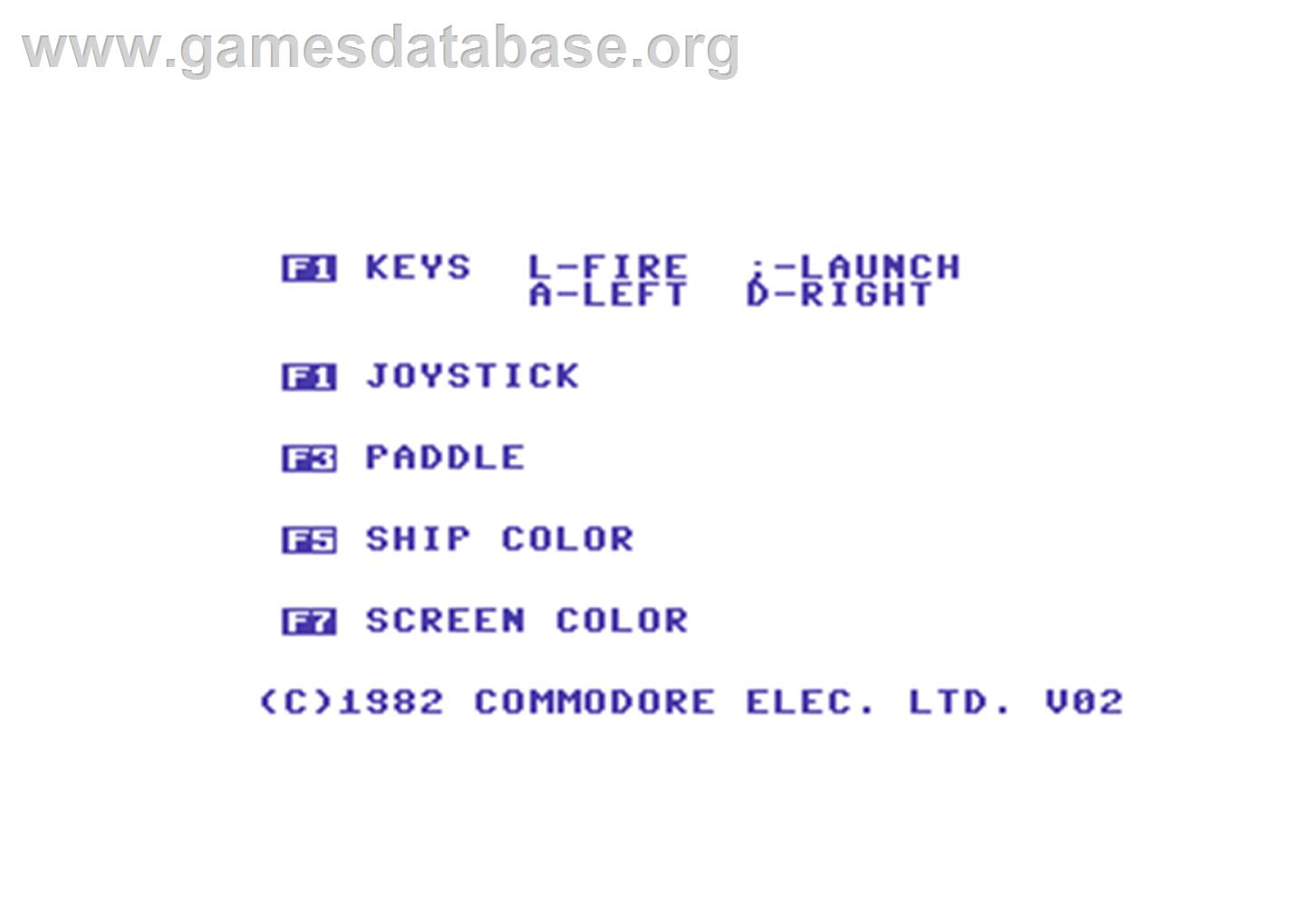 Omega Race - Commodore 64 - Artwork - Title Screen