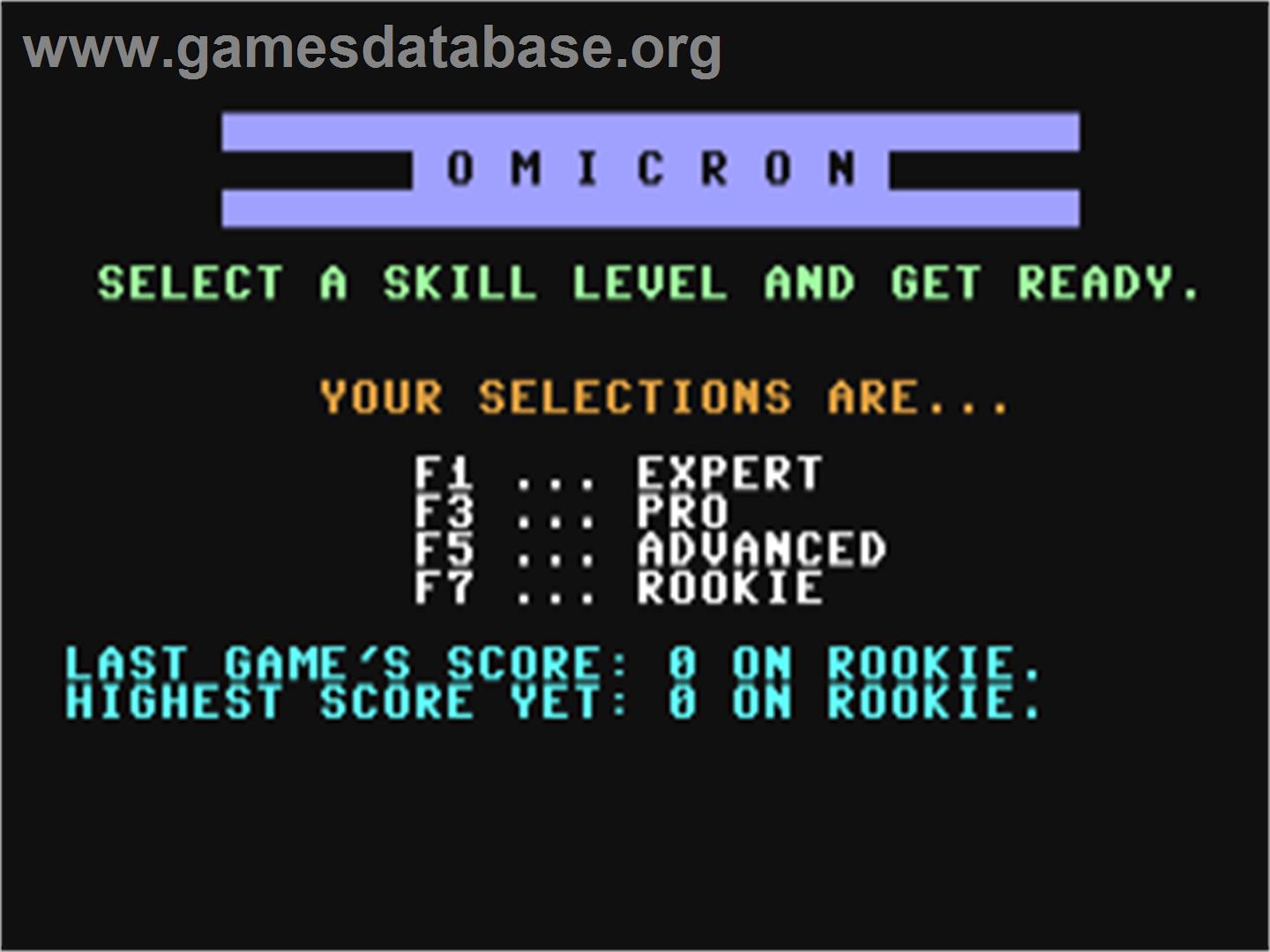 Omicron (Compute!) - Commodore 64 - Artwork - Title Screen