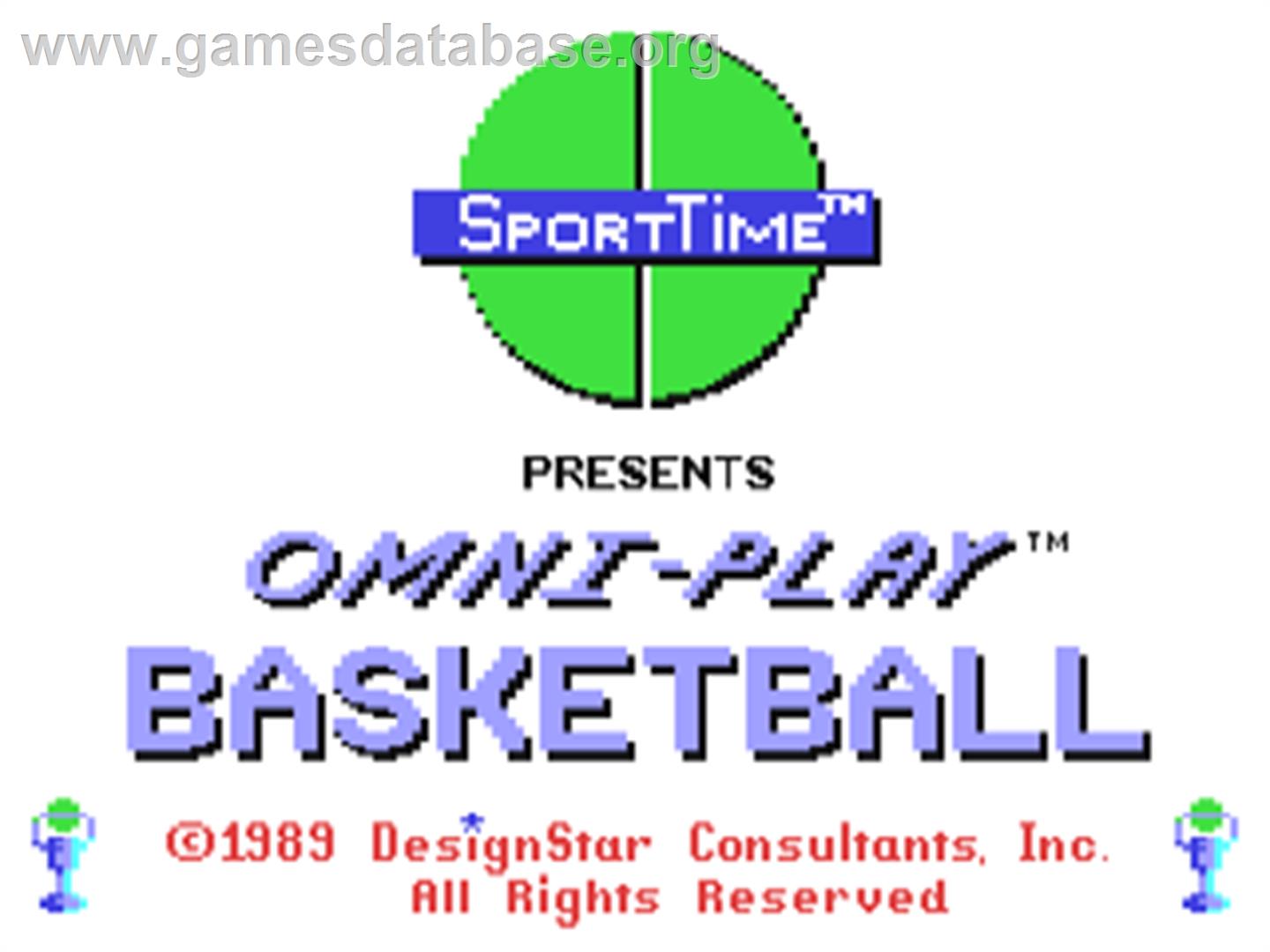 Omni-play Basketball - Commodore 64 - Artwork - Title Screen