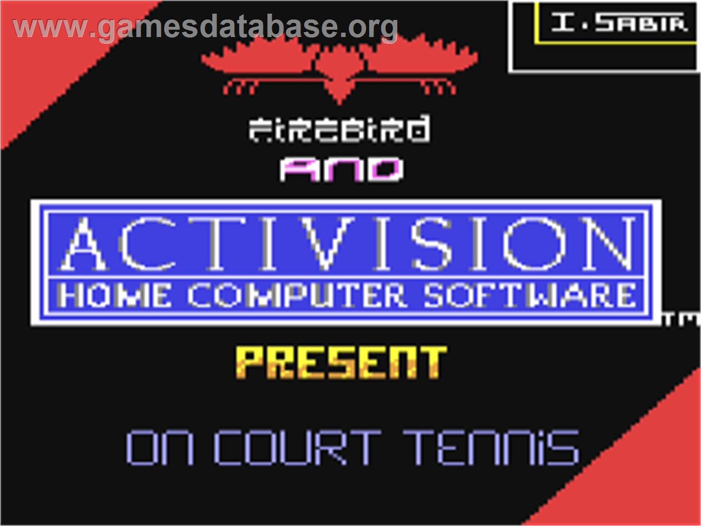 On-Court Tennis - Commodore 64 - Artwork - Title Screen