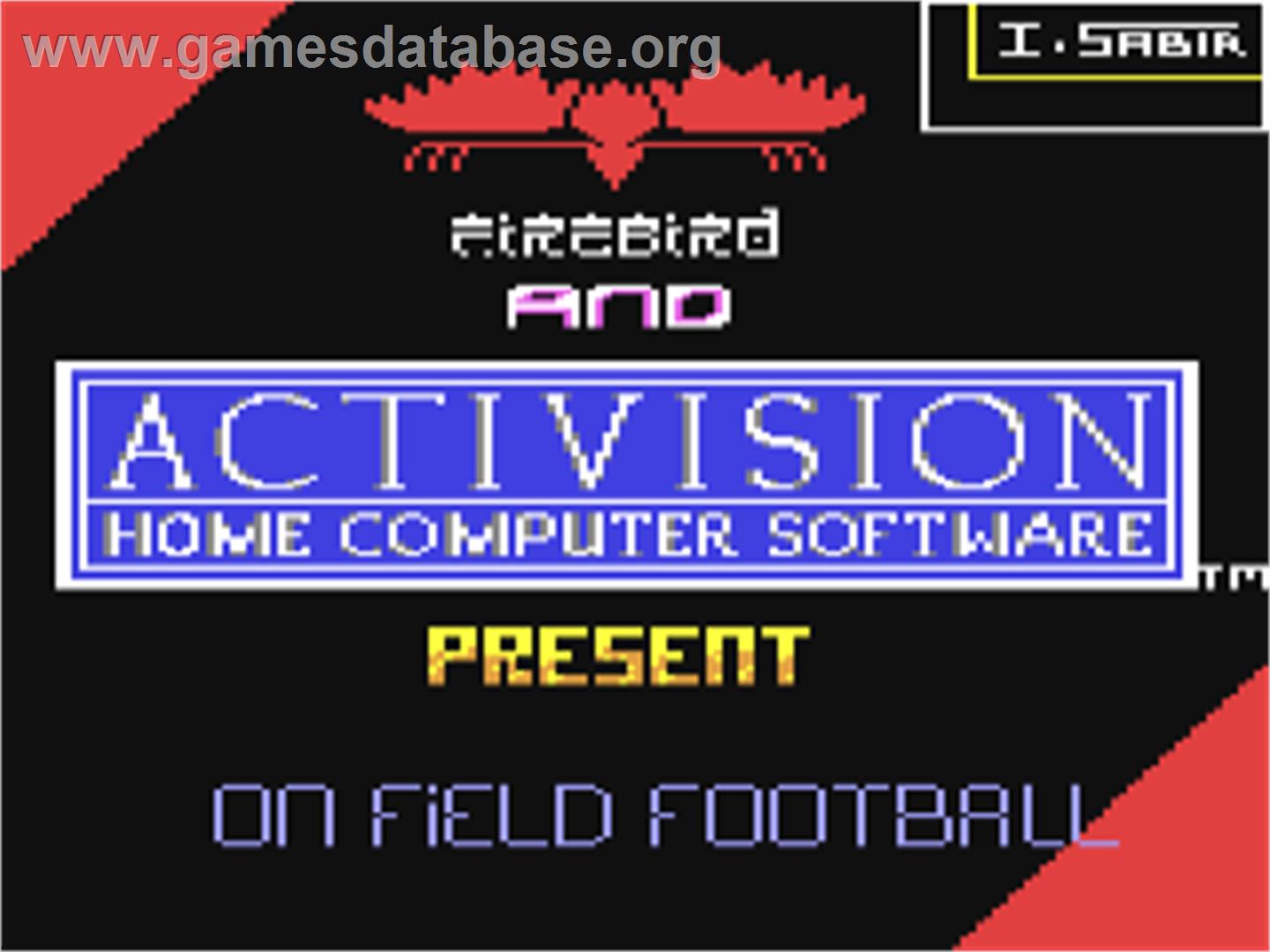On Field Football - Commodore 64 - Artwork - Title Screen