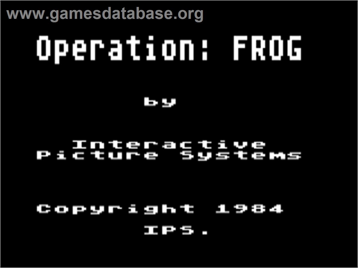 Operation - Frog - Commodore 64 - Artwork - Title Screen