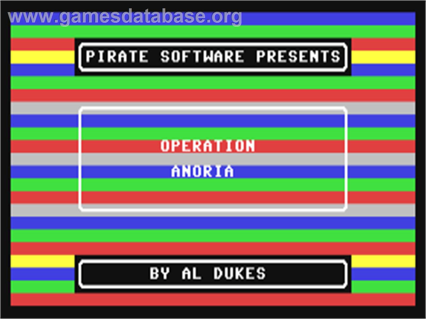 Operation Anoria - Commodore 64 - Artwork - Title Screen