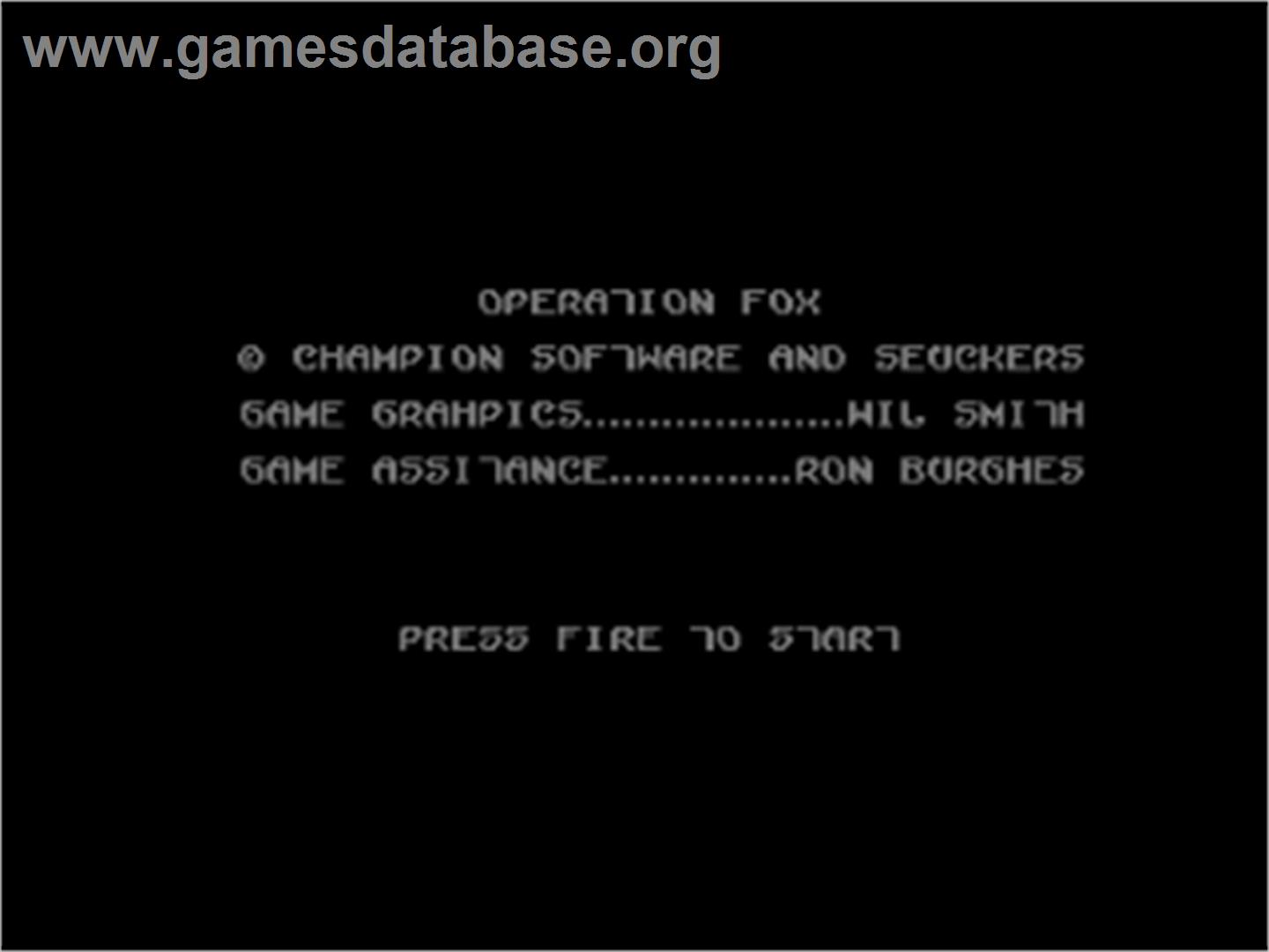 Operation Fox - Commodore 64 - Artwork - Title Screen