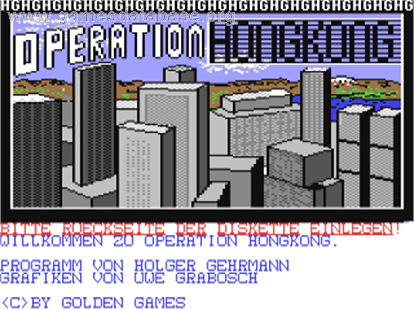 Operation Hongkong - Commodore 64 - Artwork - Title Screen