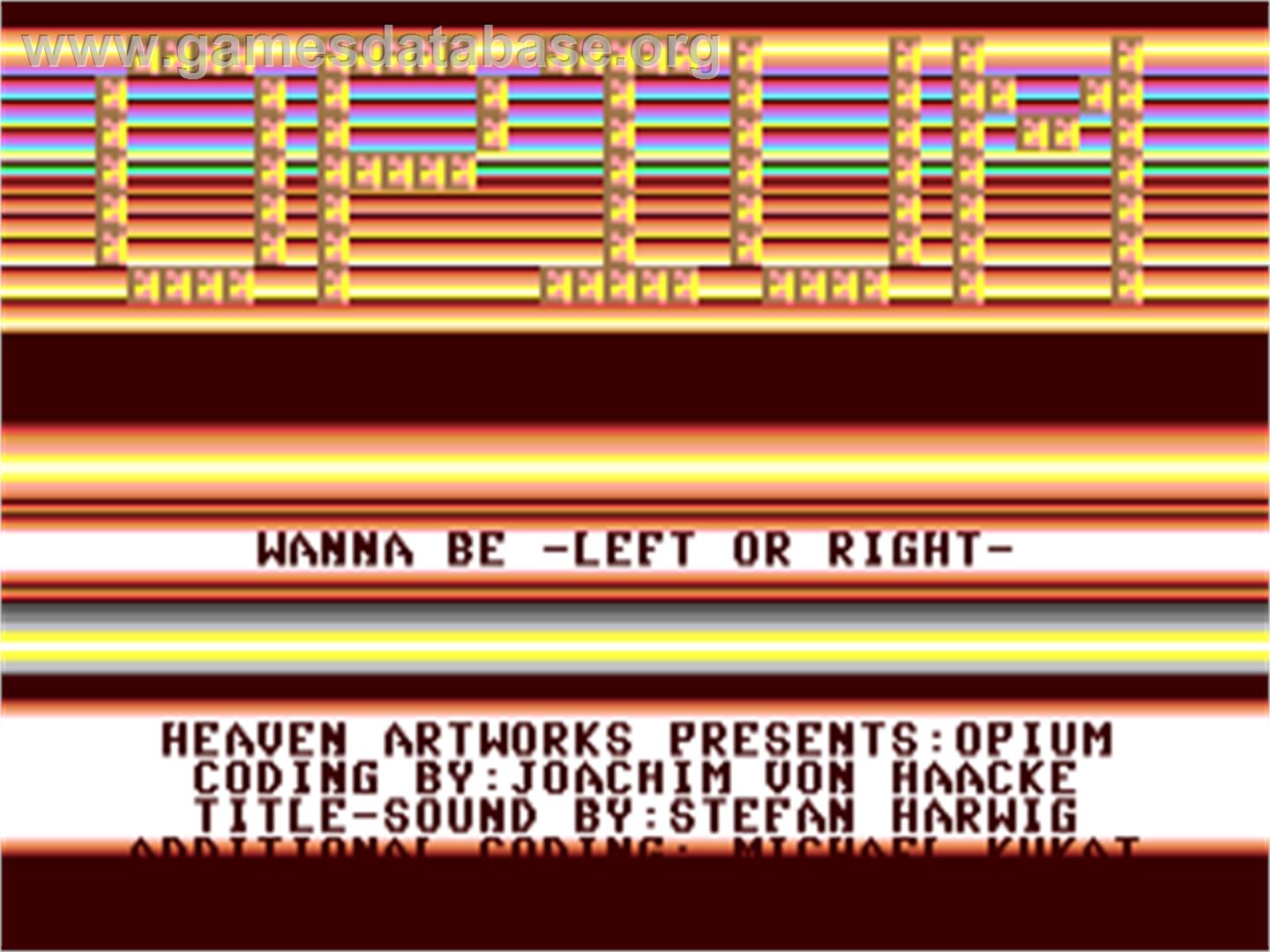 Opium - Commodore 64 - Artwork - Title Screen