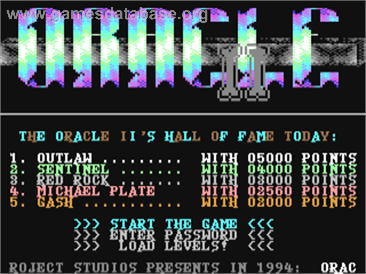 Oracle 2 - Commodore 64 - Artwork - Title Screen