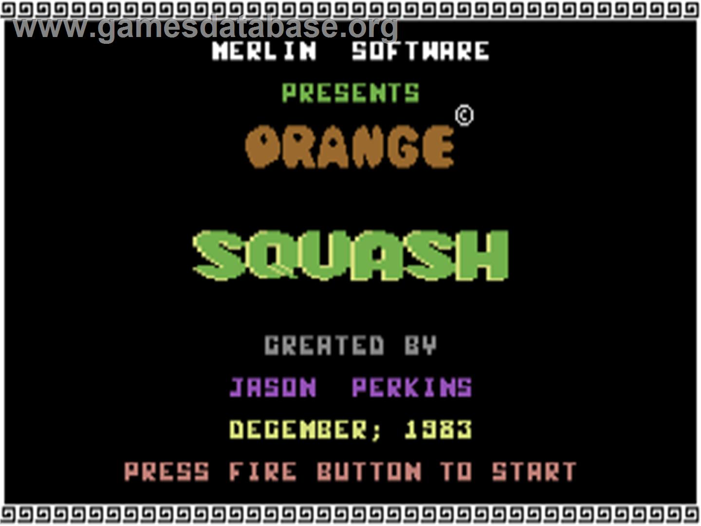 Orange Squash - Commodore 64 - Artwork - Title Screen