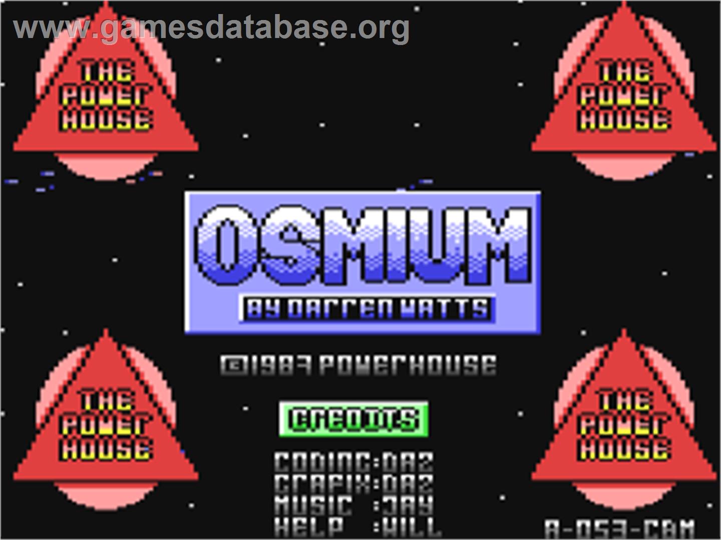 Osmium - Commodore 64 - Artwork - Title Screen