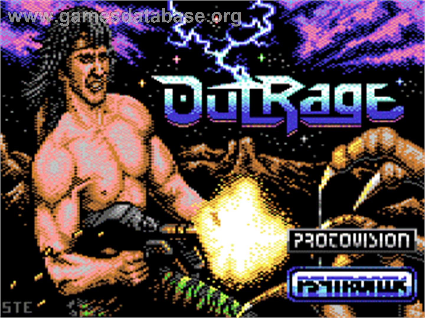 Outrage - Commodore 64 - Artwork - Title Screen