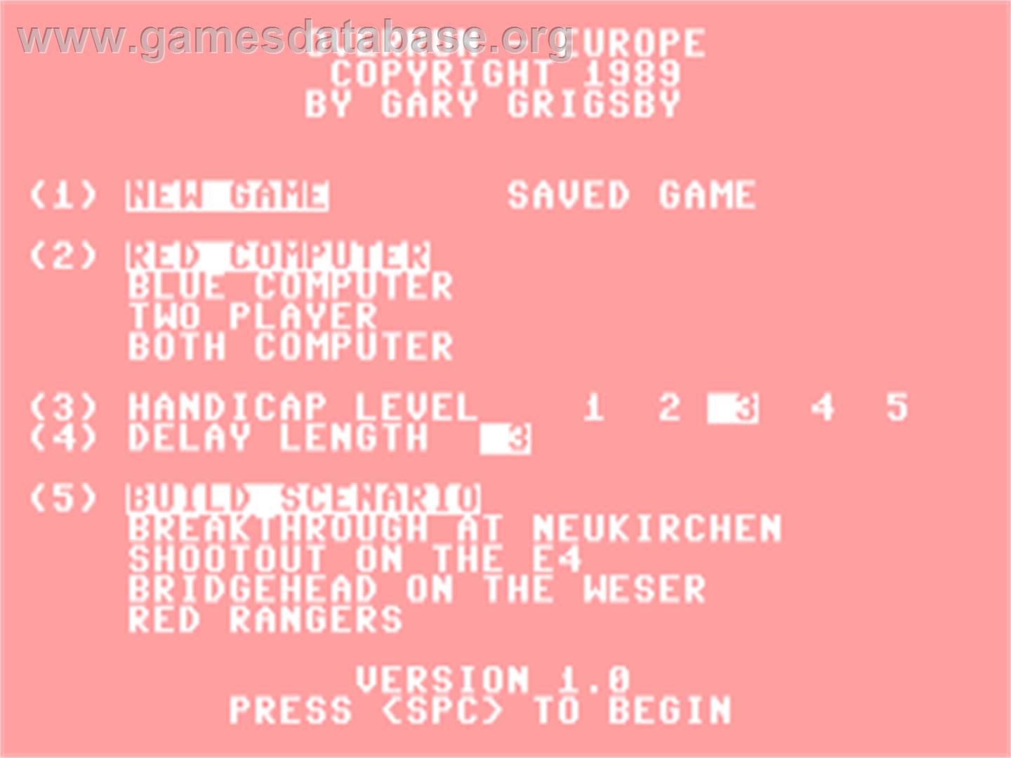 Overrun - Europe - Commodore 64 - Artwork - Title Screen