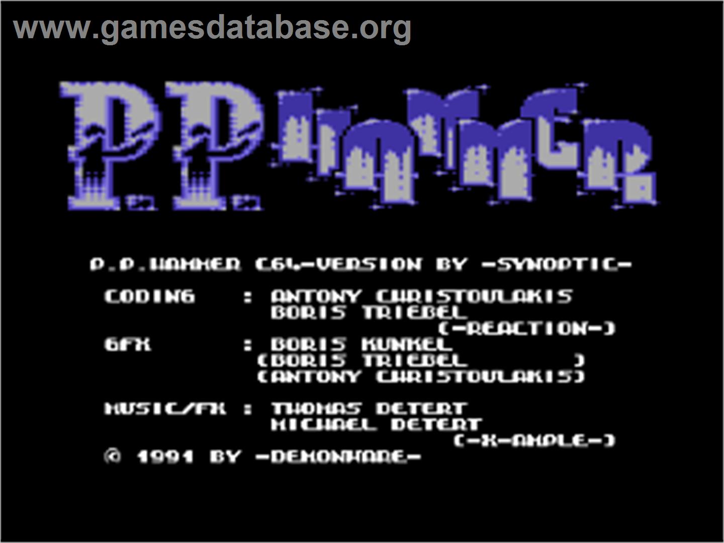 P. P. Hammer and His Pneumatic Weapon - Commodore 64 - Artwork - Title Screen