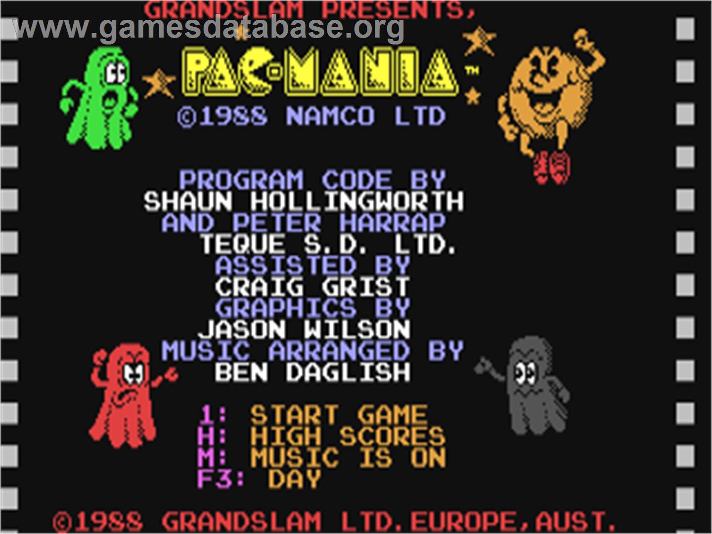 Pac-Mania - Commodore 64 - Artwork - Title Screen