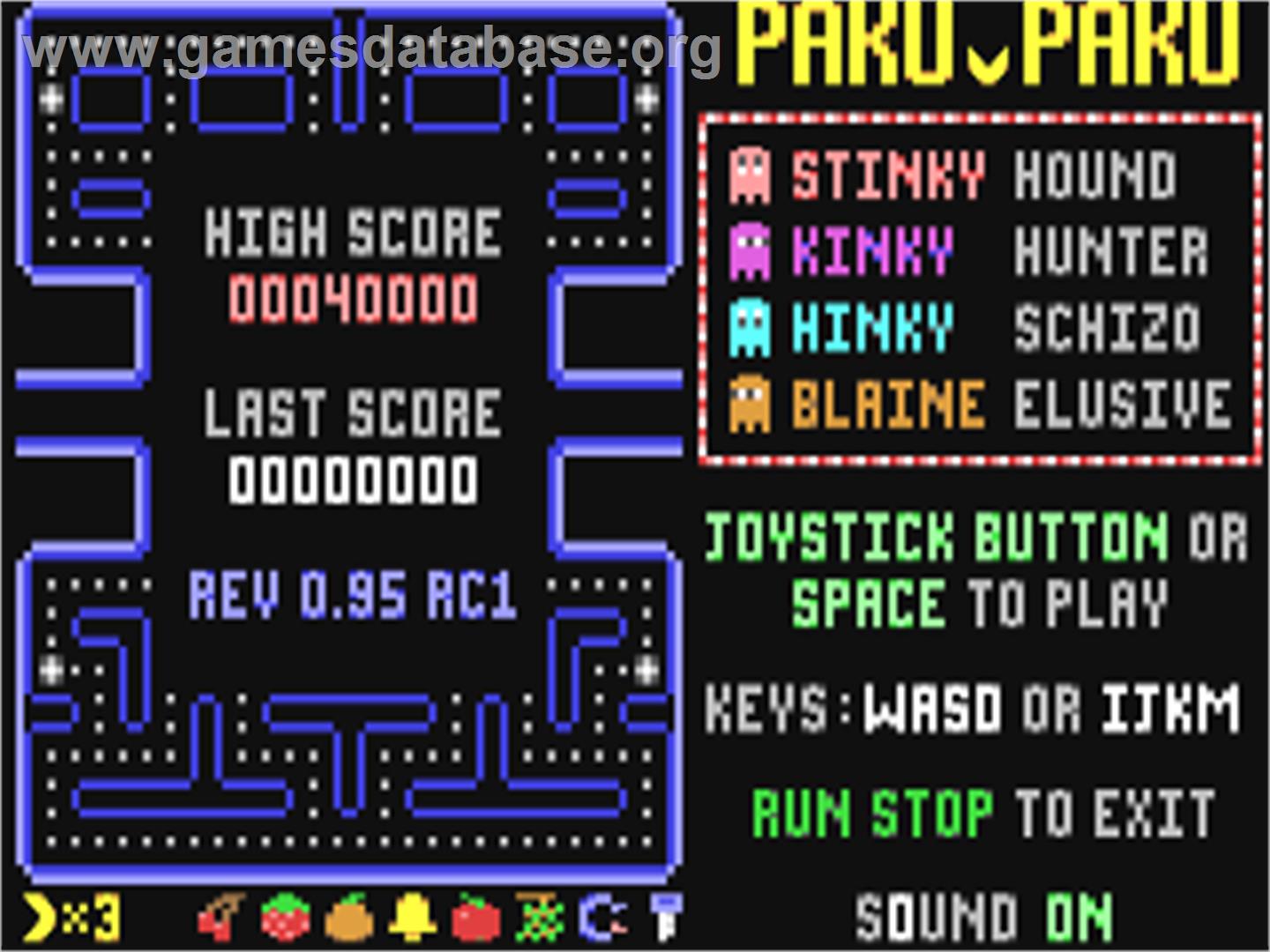 Paku Paku - Commodore 64 - Artwork - Title Screen
