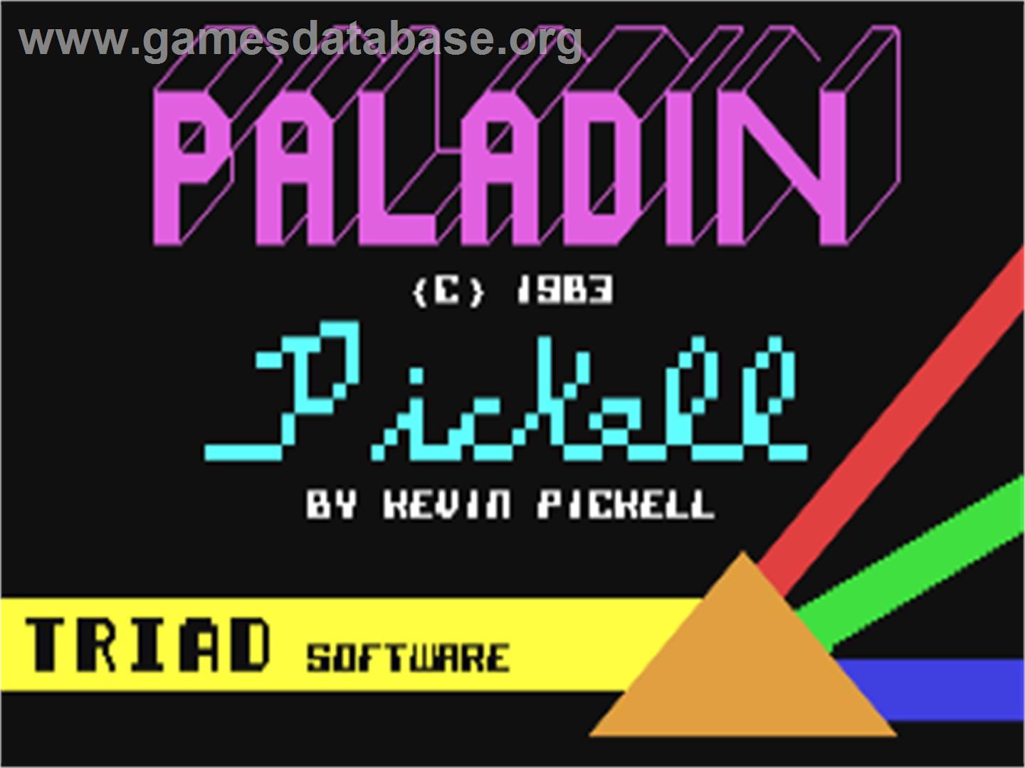 Paladin - Commodore 64 - Artwork - Title Screen