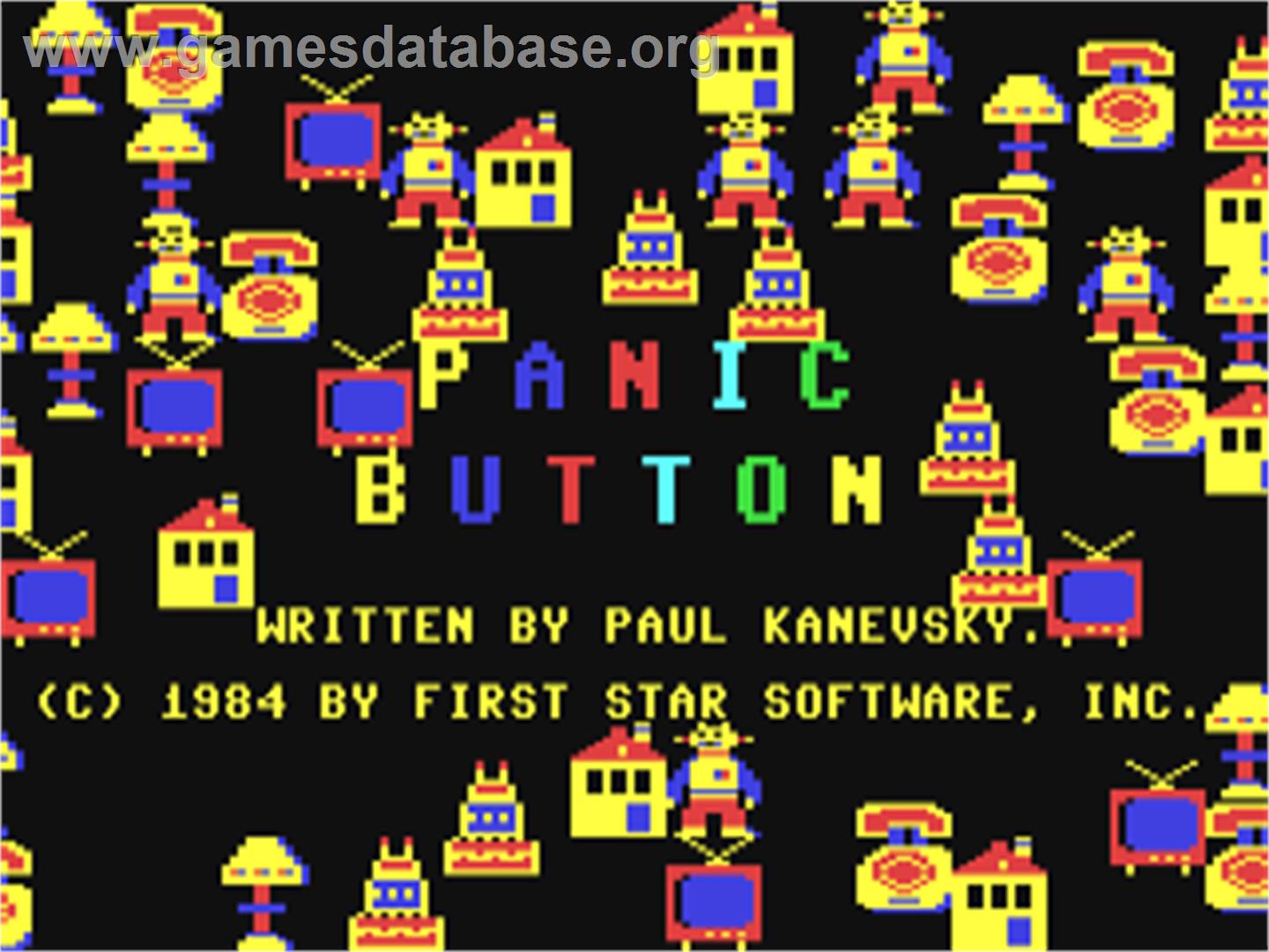Panic Button - Commodore 64 - Artwork - Title Screen