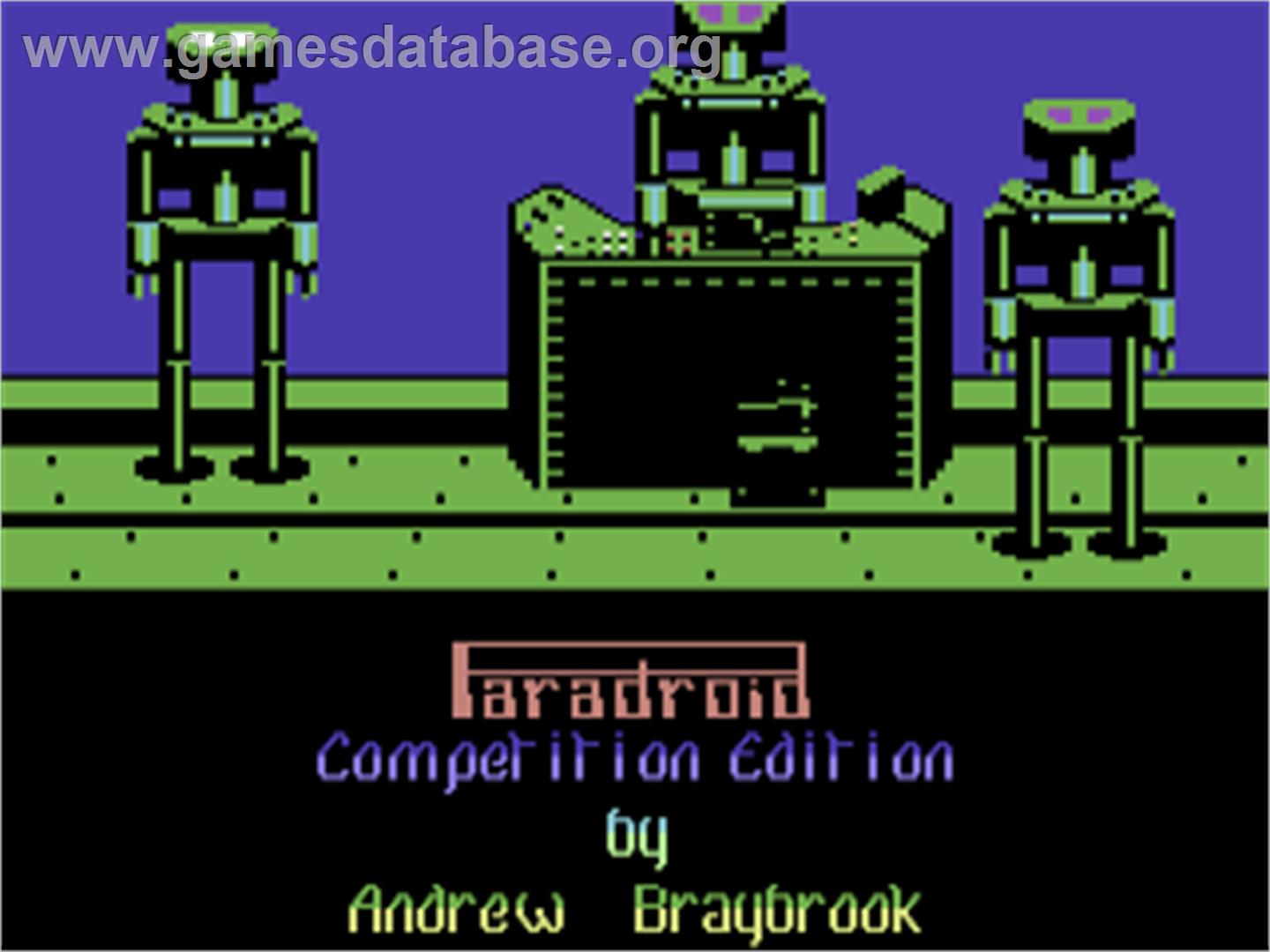 Paradroid - Competition Edition - Commodore 64 - Artwork - Title Screen