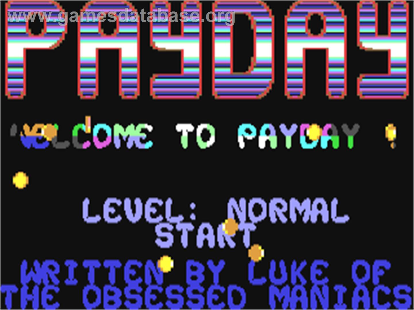 Payday - Commodore 64 - Artwork - Title Screen