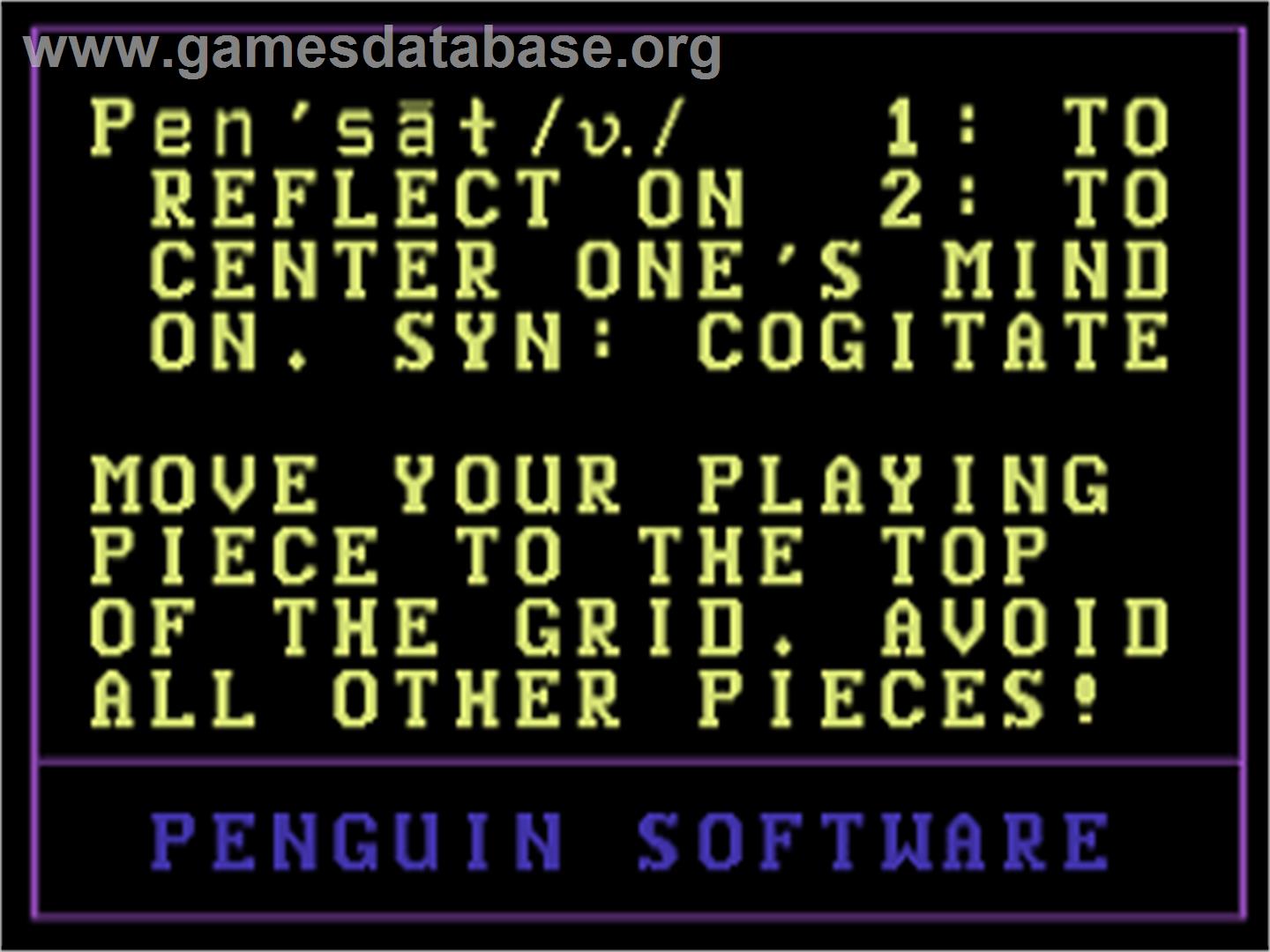 Pensate - Commodore 64 - Artwork - Title Screen