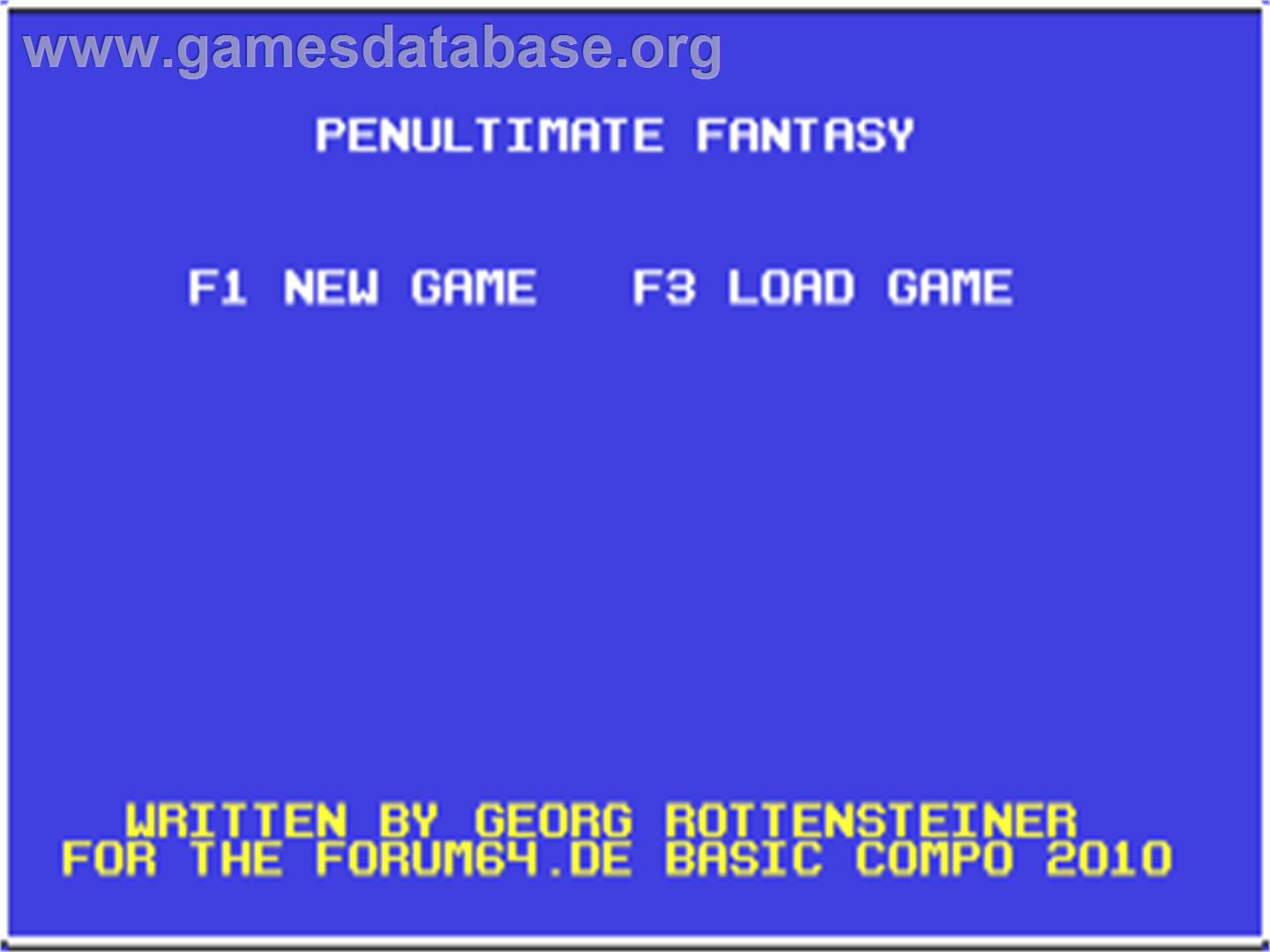 Penultimate Fantasy (2014) - Commodore 64 - Artwork - Title Screen