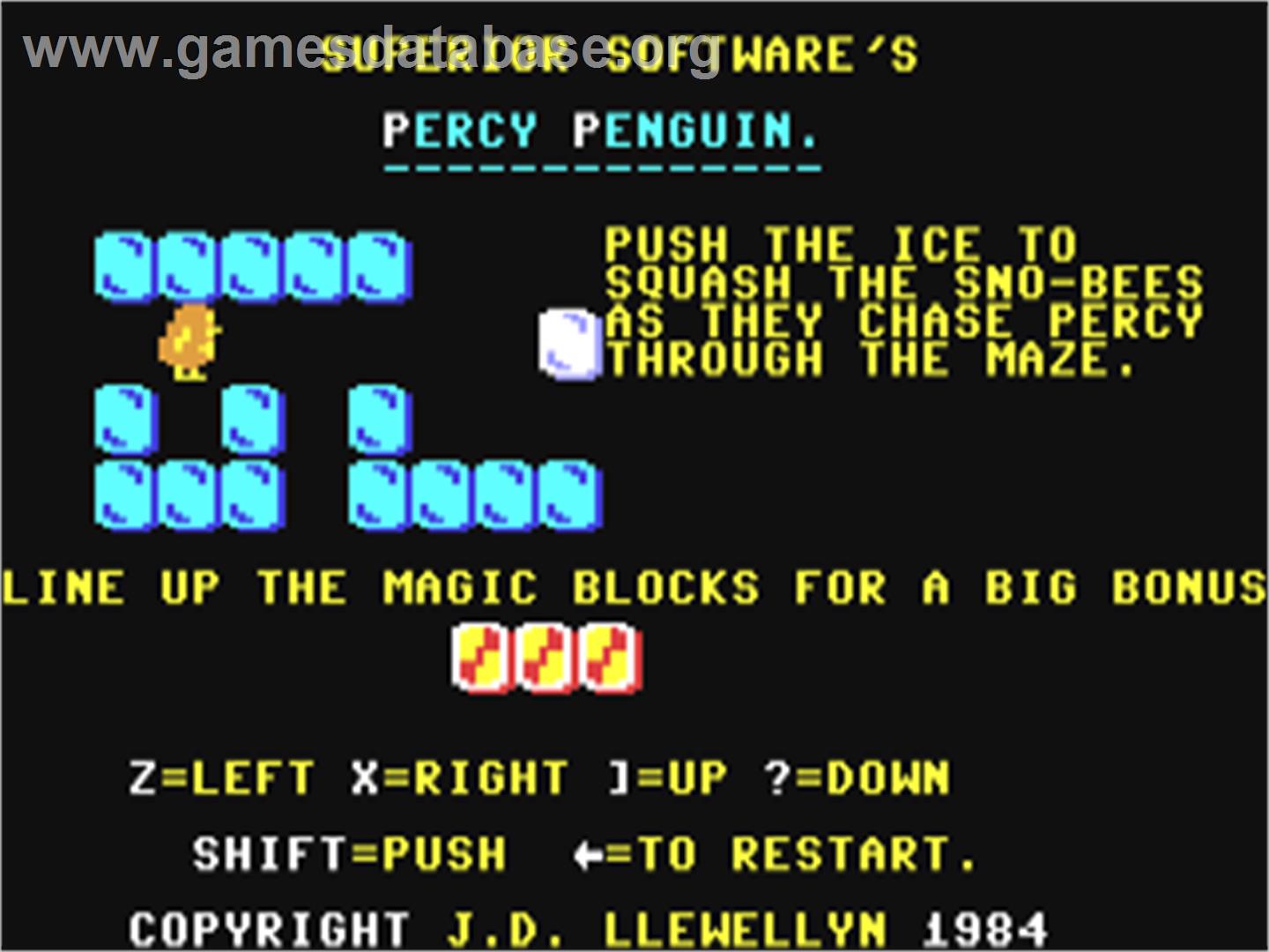 Percy Penguin - Commodore 64 - Artwork - Title Screen