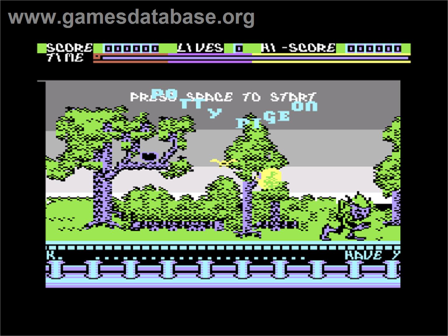 Percy The Potty Pigeon - Commodore 64 - Artwork - Title Screen