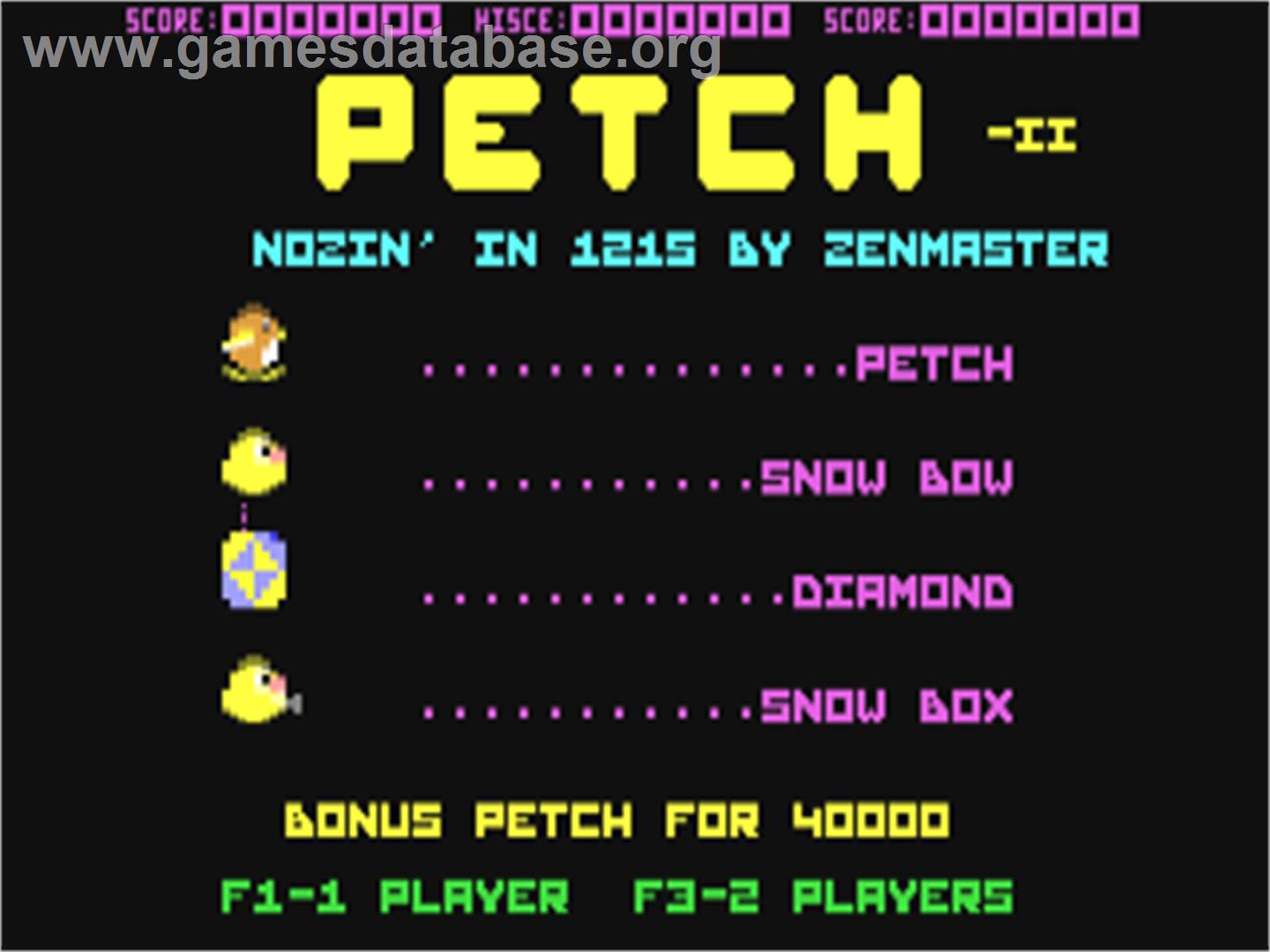 Petch 2 - Commodore 64 - Artwork - Title Screen