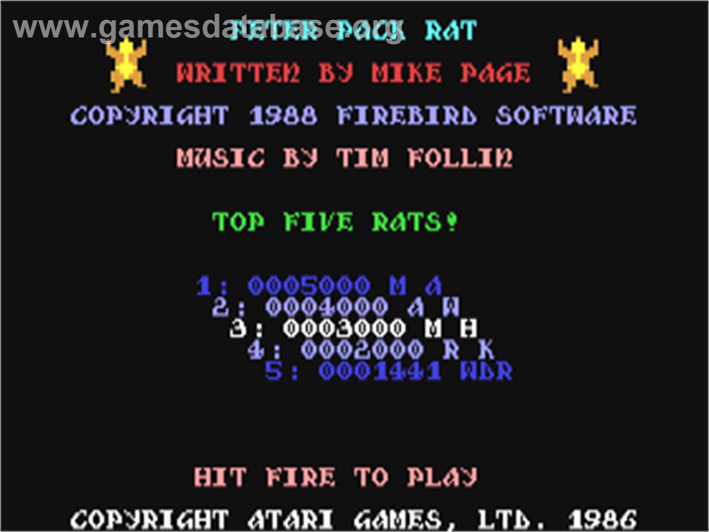 Peter Pack Rat - Commodore 64 - Artwork - Title Screen