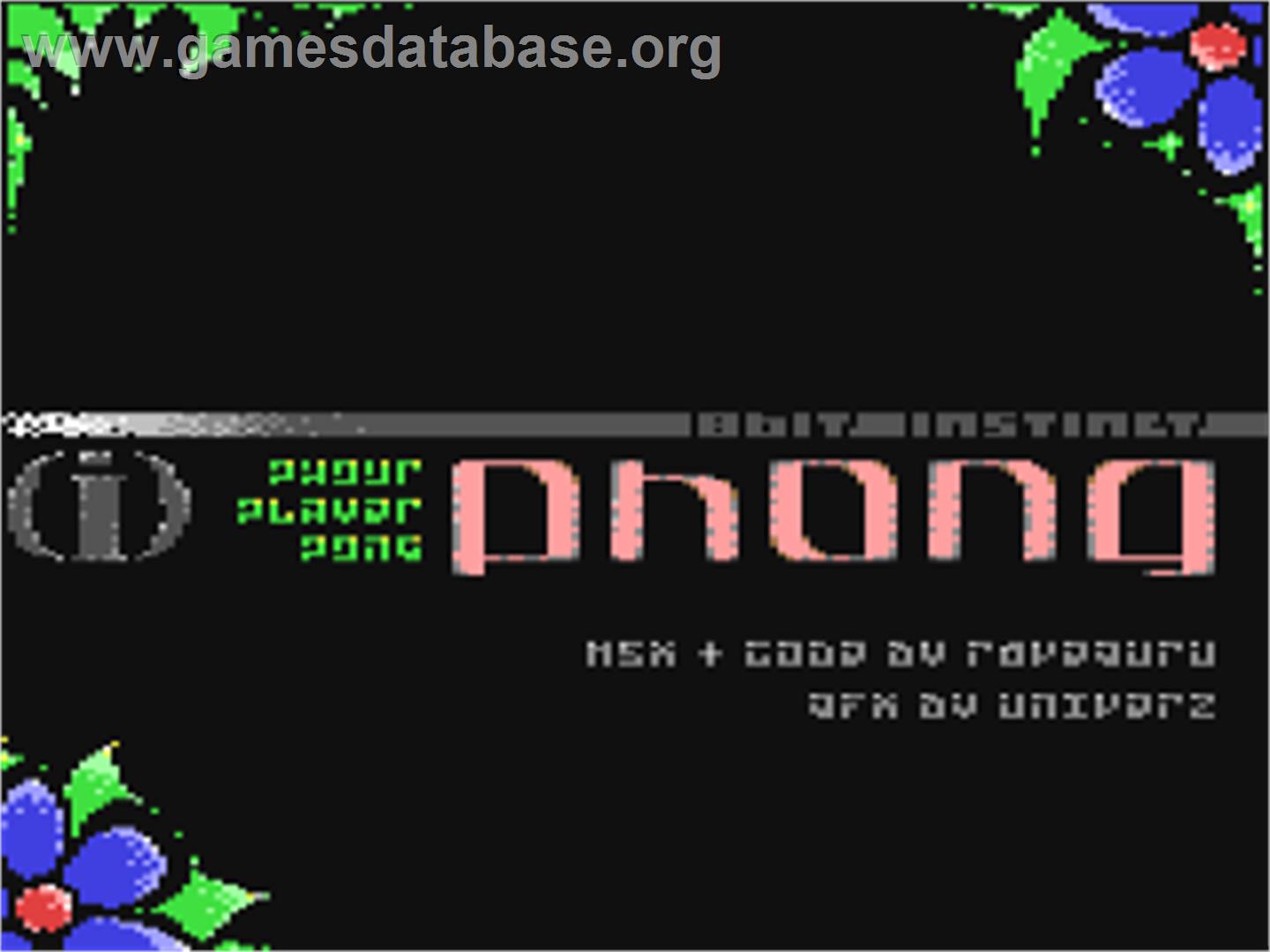 Phong! - Commodore 64 - Artwork - Title Screen