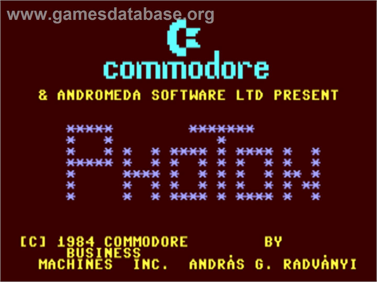 Photon Reflection - Commodore 64 - Artwork - Title Screen